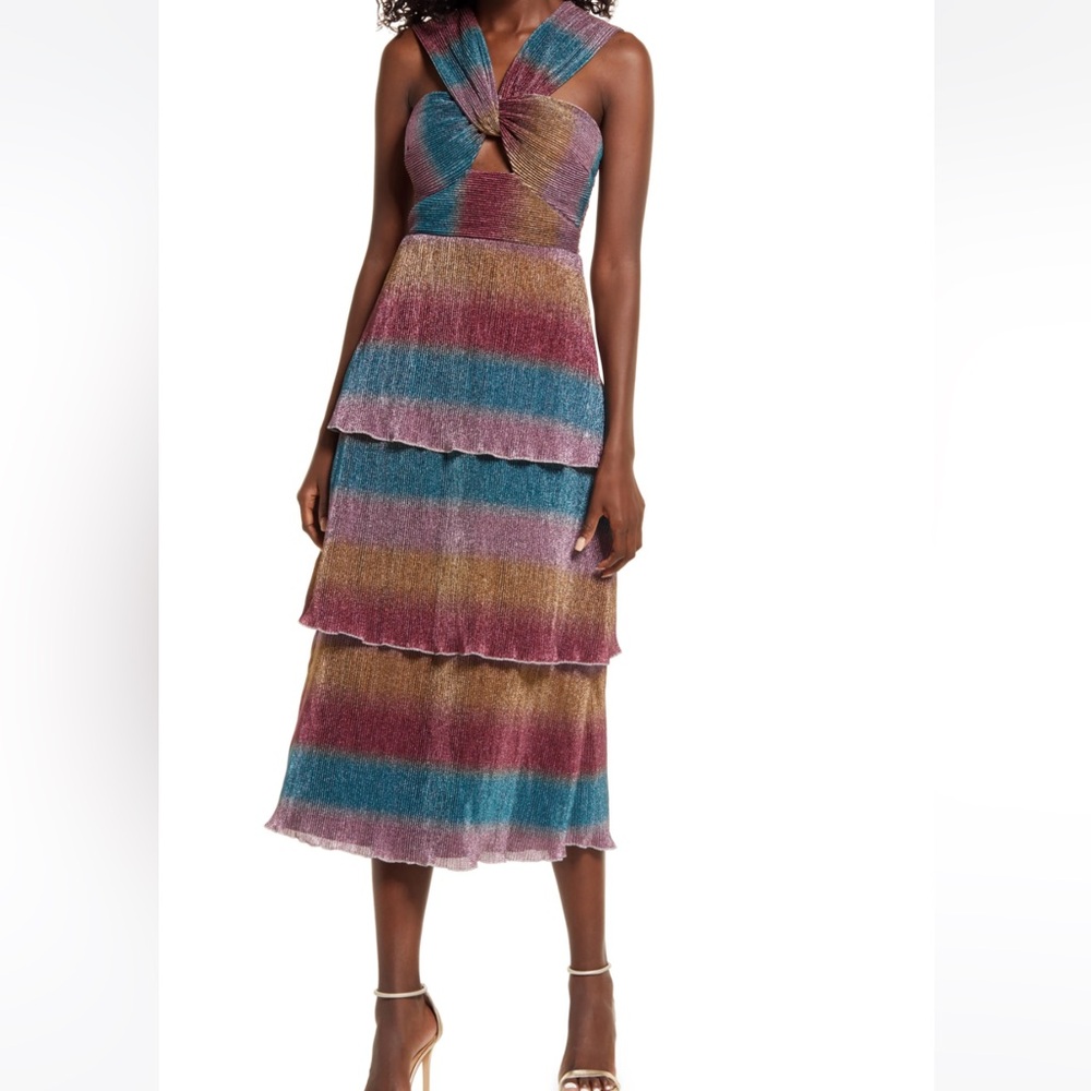 Saylor Hyelee Sparkle Multi-Colored Tiered Dress